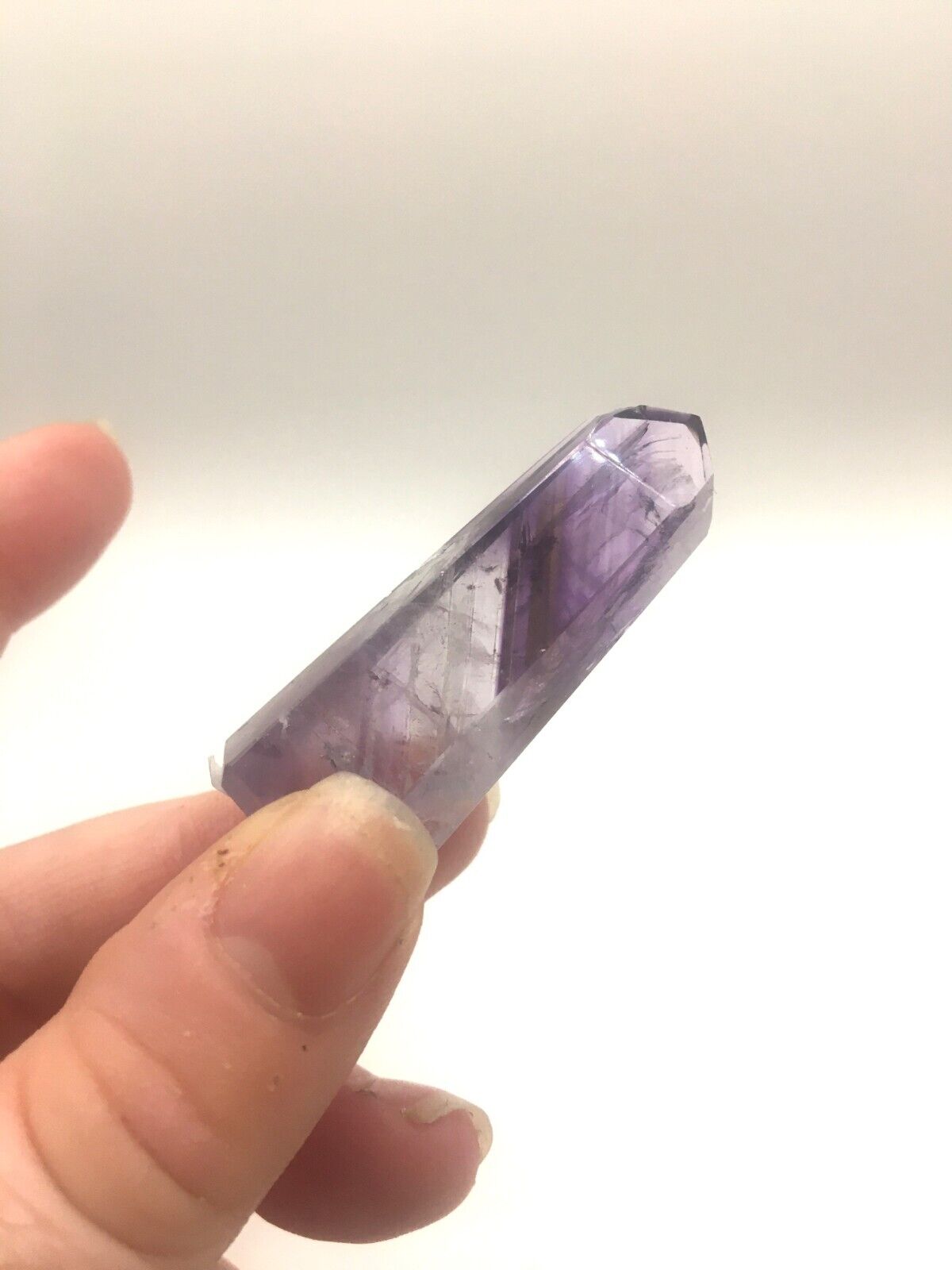Phantom Amethyst Crystal A Grade Brazil 15g 4 cm Tower Point Obelisk A12