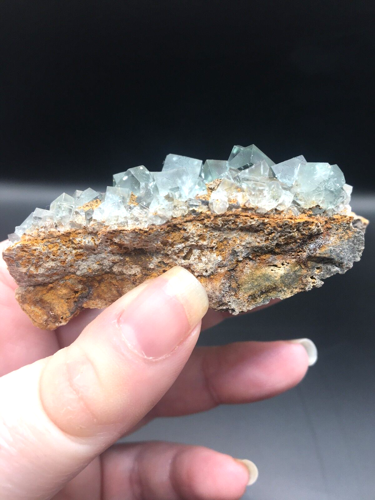 Rare Collectable British Fluorite UK Crystal Fairy Holes Pocket Green 65g FL1