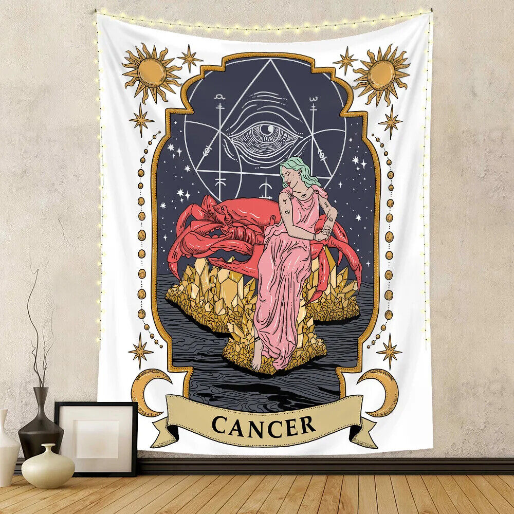 Cancer Astrology Zodiac Star Sign Wall Art Hanging Tapestry Background Backdrop Tarot
