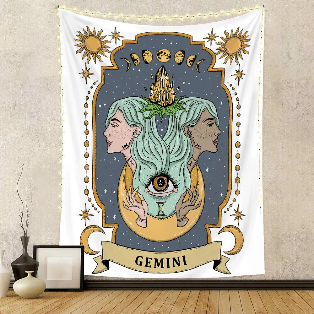 Gemini Astrology Zodiac Star Sign Wall Art Hanging Tapestry Background Backdrop Tarot