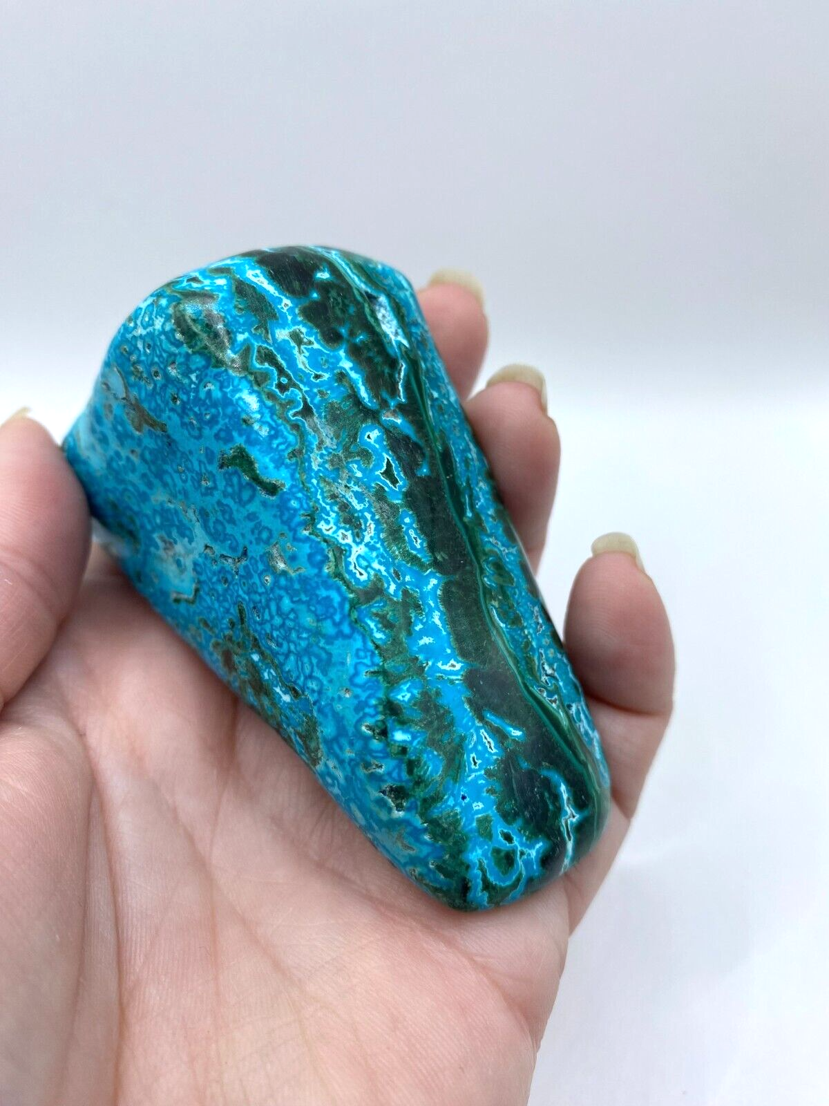 Mallacolla Malachite and Chrysocolla Mallcholla Crystal Freeform 7 cm 185g MC3