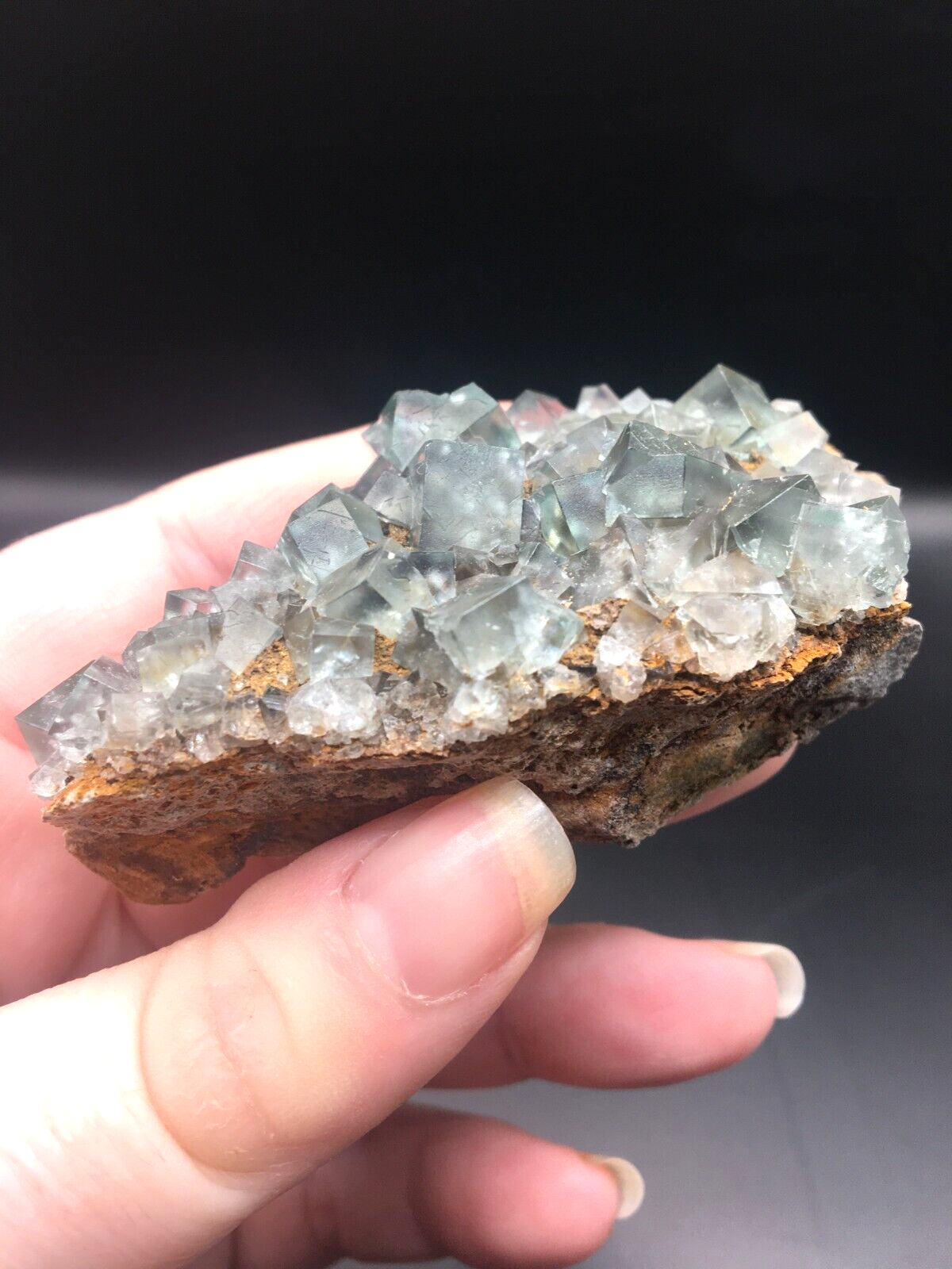 Rare Collectable British Fluorite UK Crystal Fairy Holes Pocket Green 65g FL1