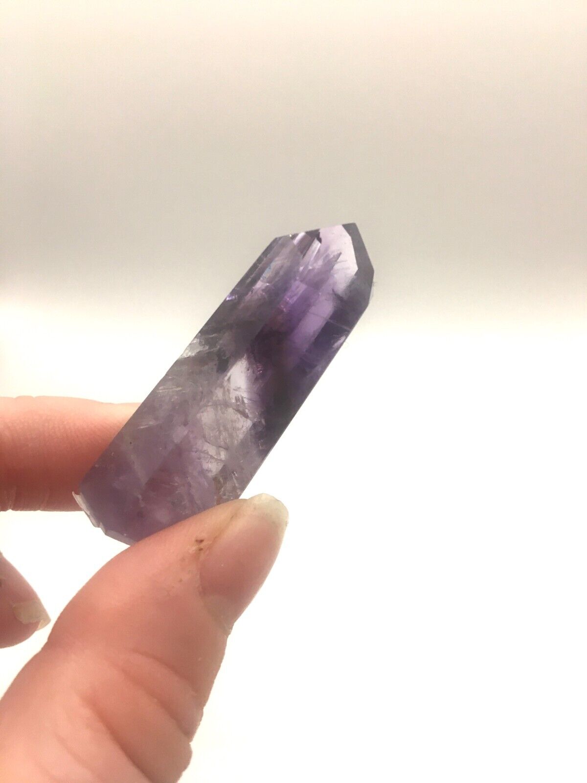 Phantom Amethyst Crystal A Grade Brazil 15g 4 cm Tower Point Obelisk A12