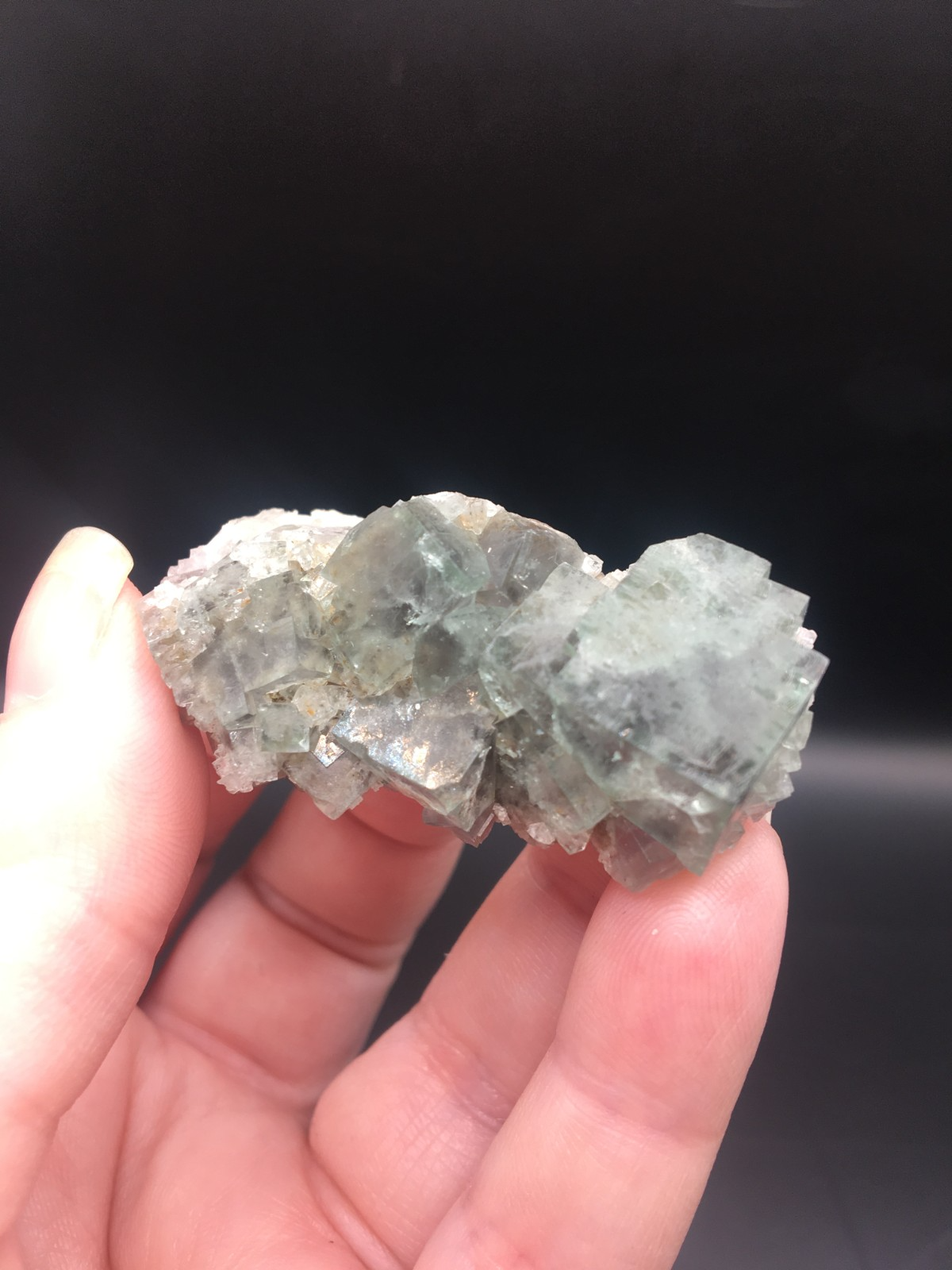 Rare Collectable British Fluorite UK Crystal Fairy Holes Pocket Green 25g FL3