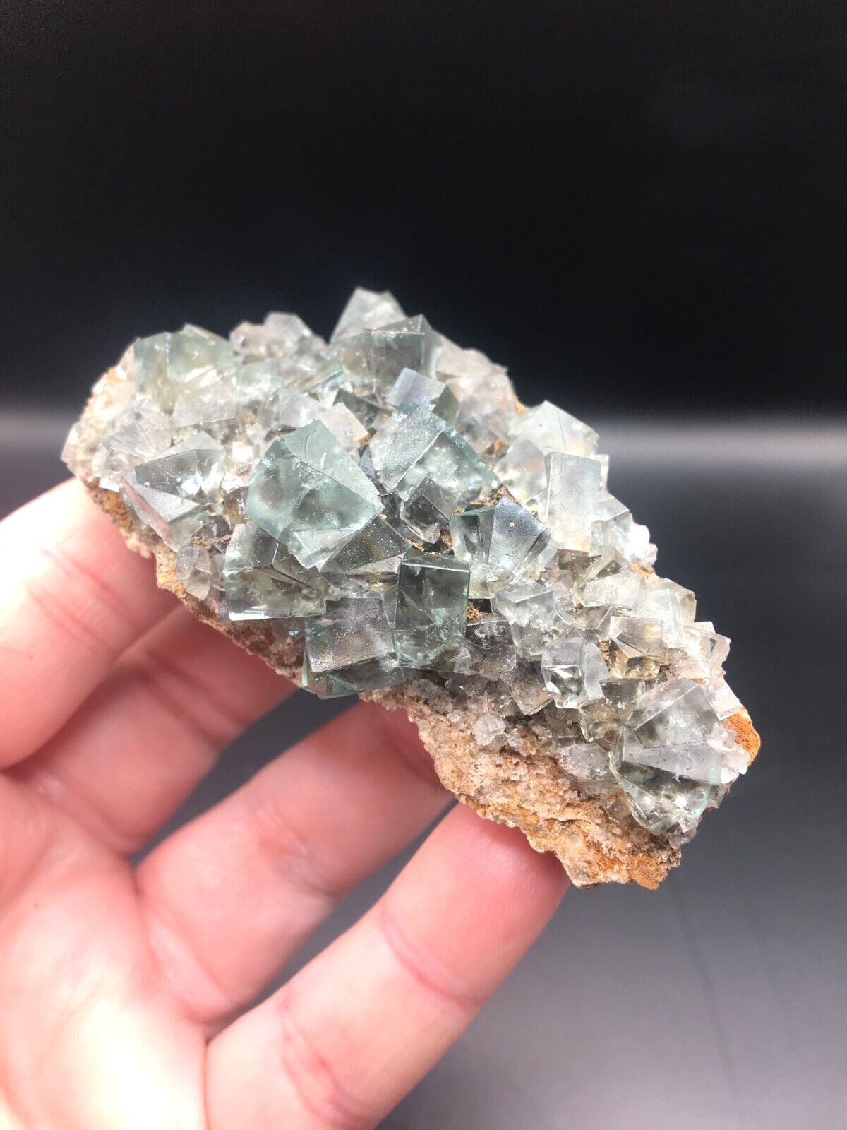 Rare Collectable British Fluorite UK Crystal Fairy Holes Pocket Green 65g FL1