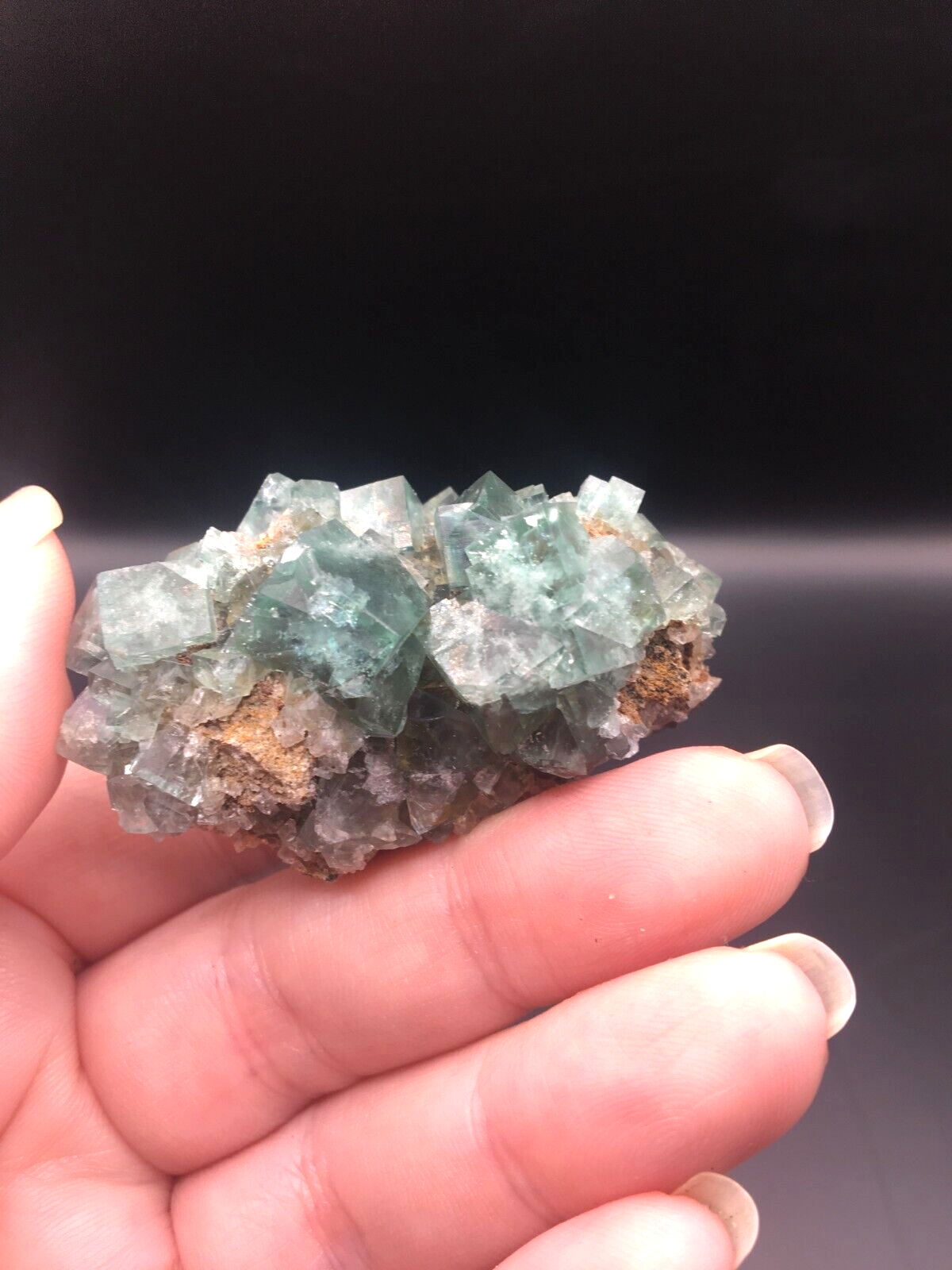 Rare Collectable British Fluorite UK Crystal Fairy Holes Pocket Green 45g FL7