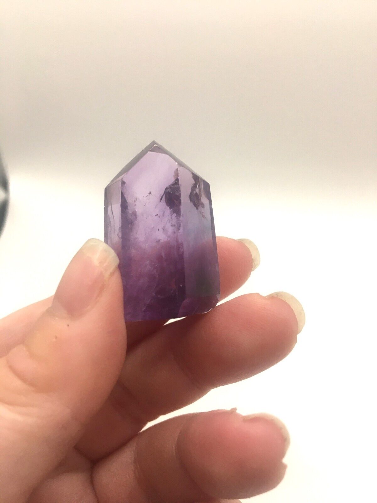 Phantom Amethyst Crystal A Grade Brazil 15g 3.5 cm Tower Point Obelisk A9