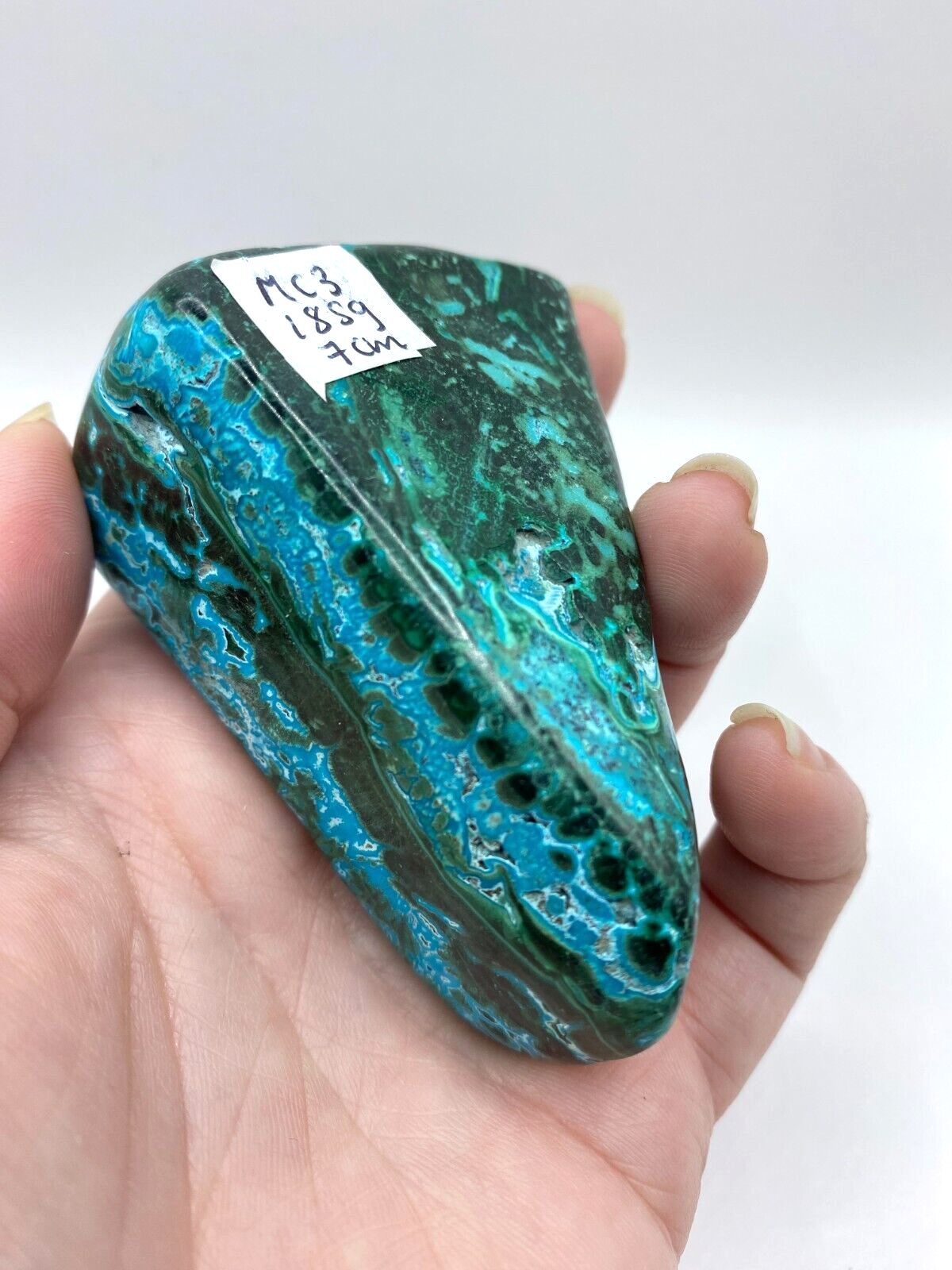 Mallacolla Malachite and Chrysocolla Mallcholla Crystal Freeform 7 cm 185g MC3