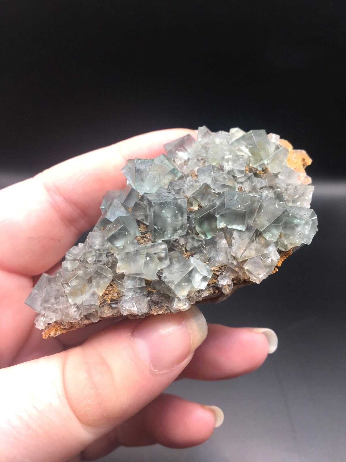 Rare Collectable British Fluorite UK Crystal Fairy Holes Pocket Green 65g FL1