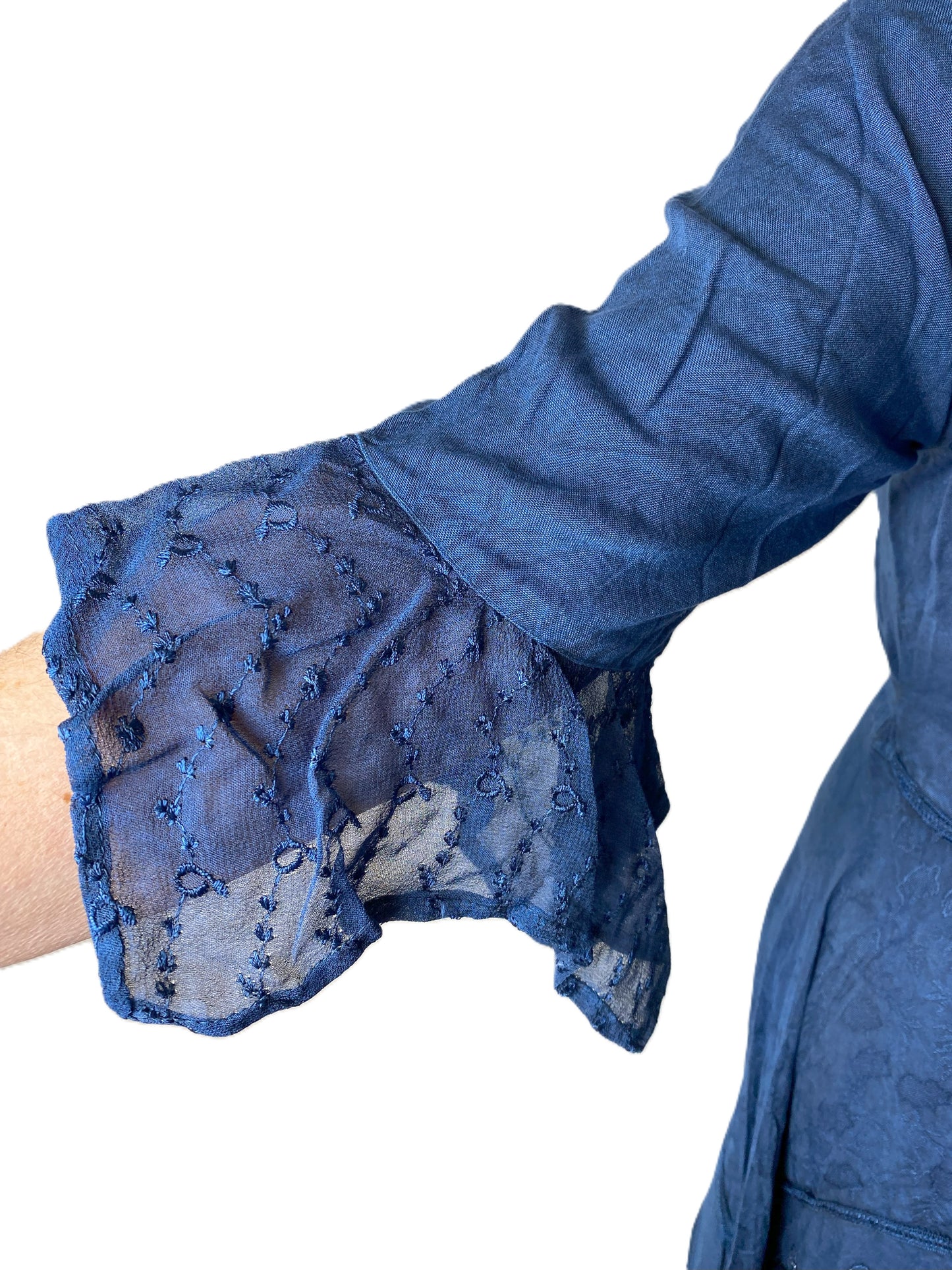 Navy Blue Long Maxi Medieval LARP Witchy Pagan Wicca Dress 14 16 18