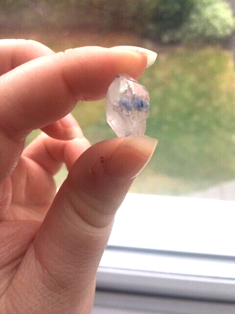 Rare AA Grade Dumortierite Quartz Crystal Small Raw Piece Point 2 cm Natural