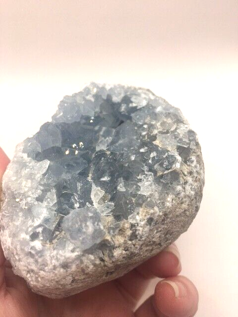 Large Celestine Celestite 415g Geode Crystal Mineral Raw Cluster Stone Specimen