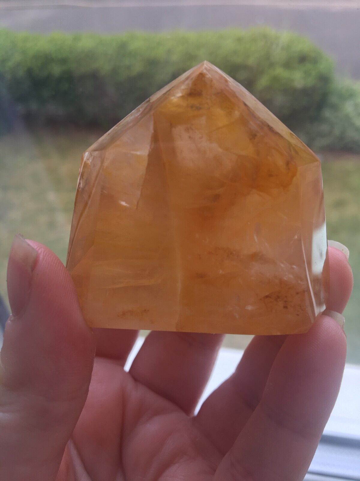 Golden Healer Quartz Crystal 100g 4.5 cm Tower Obelisk Healing Yellow Hematoid