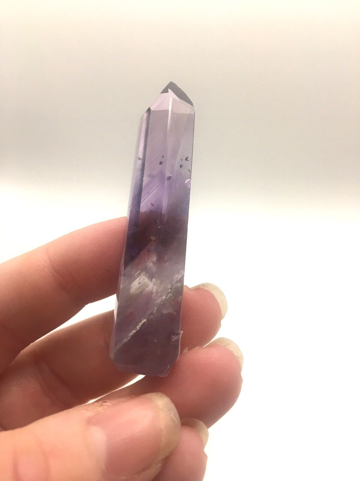 Phantom Amethyst Crystal A Grade Brazil 15g 5 cm Tower Point Obelisk A4