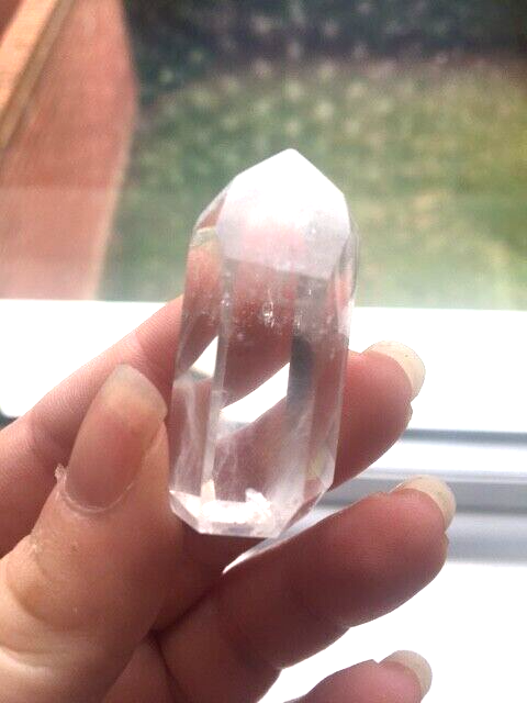 Blue Tara Quartz Crystal Amphibole Brazil 25g 4 cm Tower Point Obelisk BT17