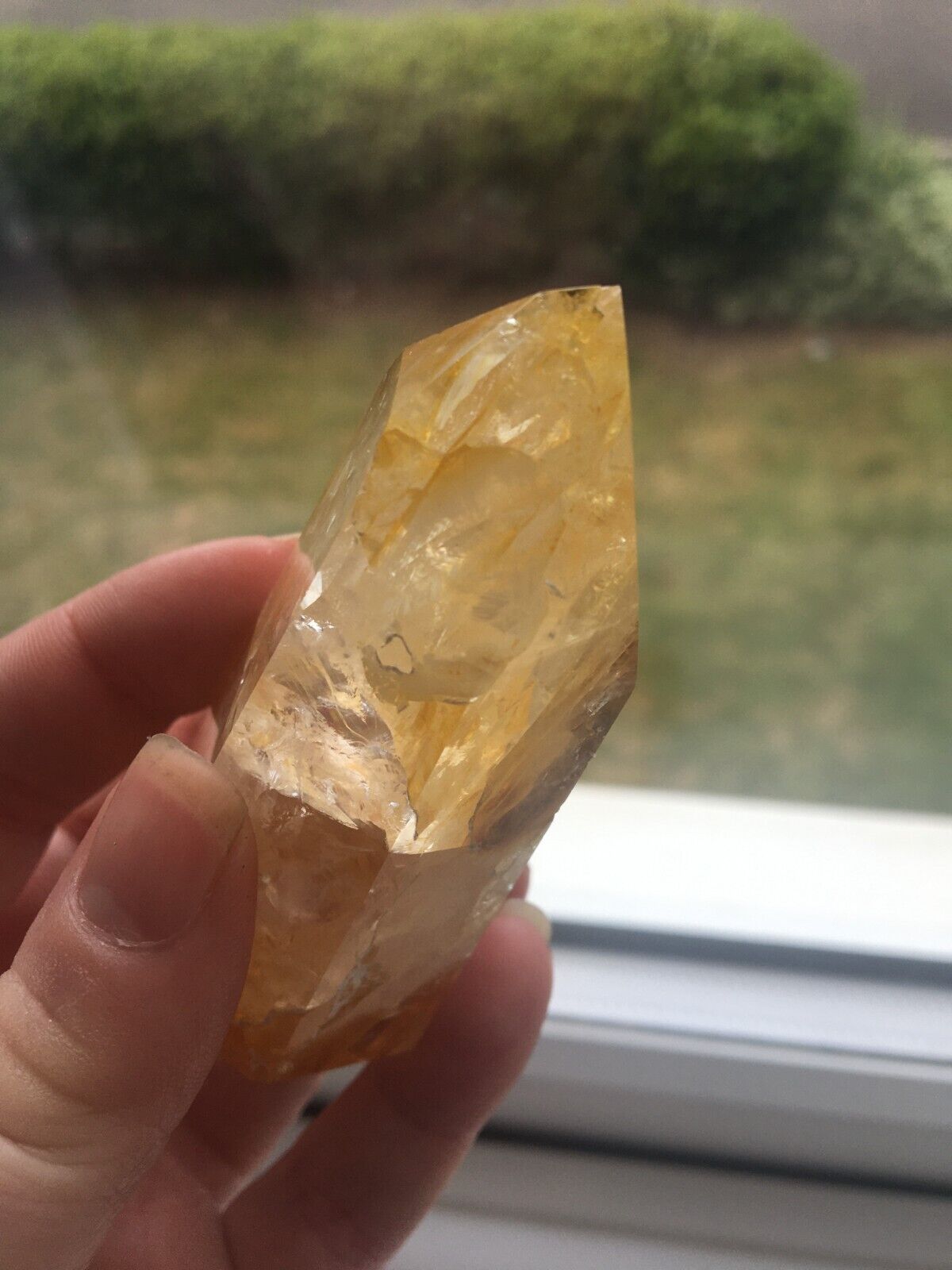 Golden Healer Quartz Crystal 115g 7 cm Tower Obelisk Healing Yellow Hematoid