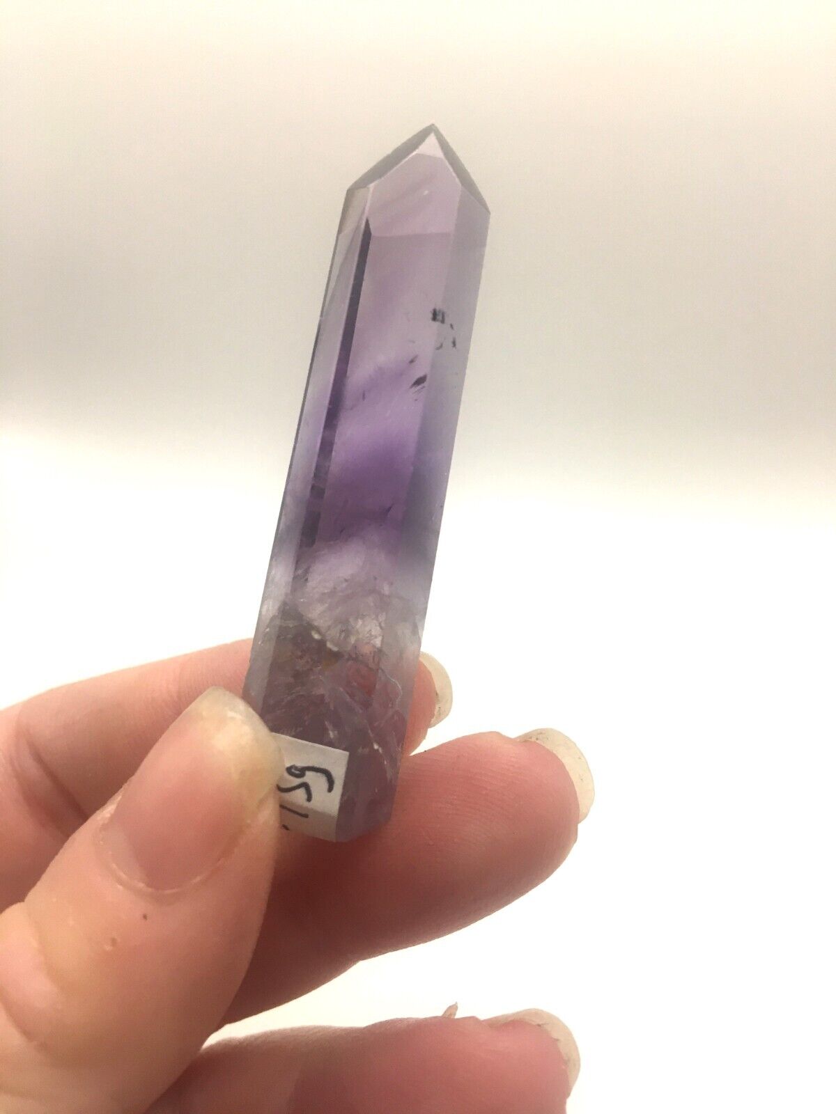 Phantom Amethyst Crystal A Grade Brazil 15g 5 cm Tower Point Obelisk A4