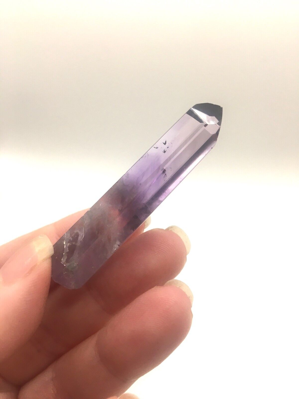 Phantom Amethyst Crystal A Grade Brazil 15g 5 cm Tower Point Obelisk A4