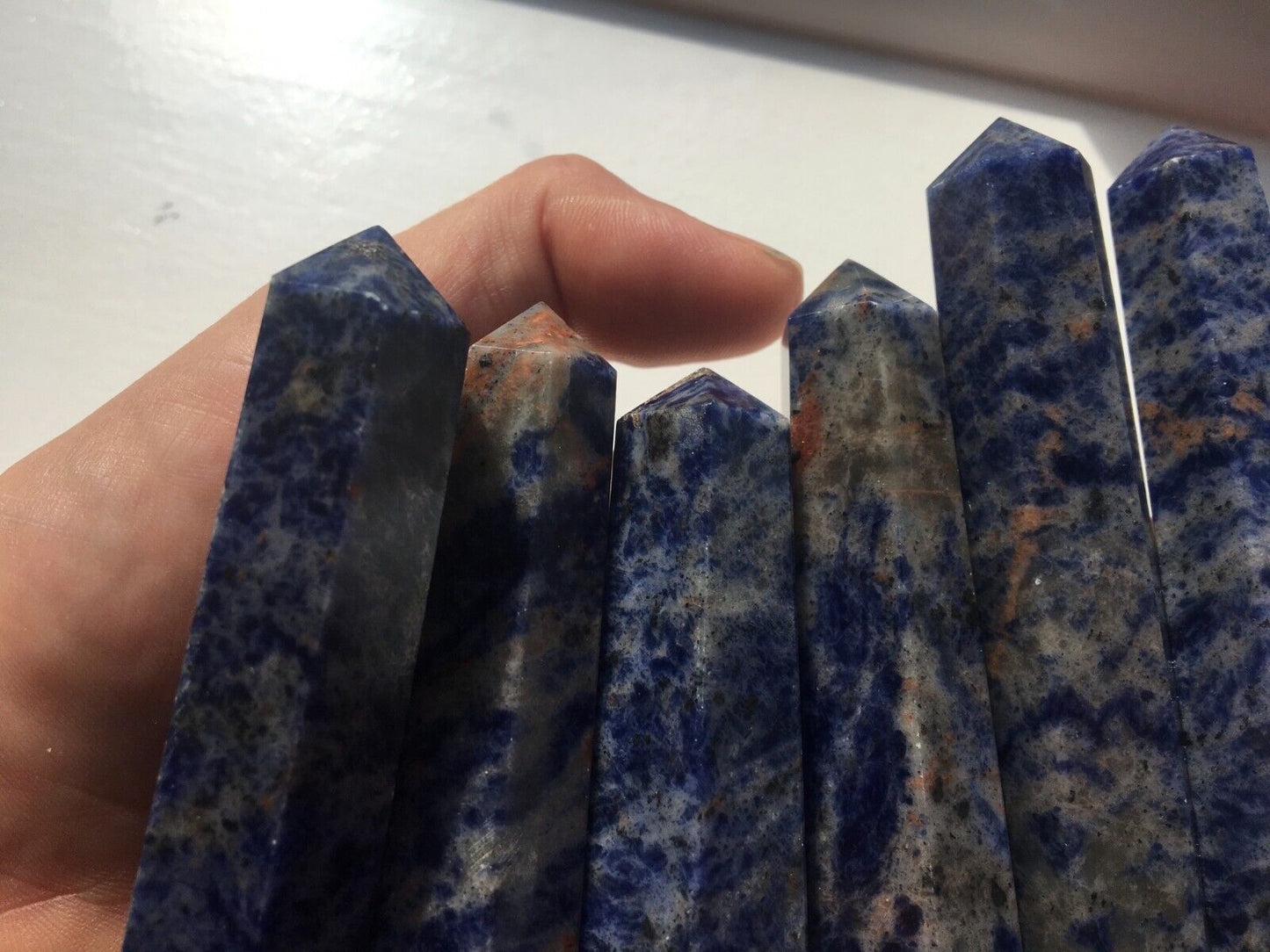 Sodalite Crystal Tower Point Obelisk Third Eye Chakra Spirituality Reiki Yogi