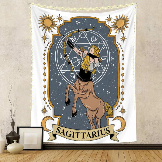 Sagittarius Astrology Zodiac Star Sign Wall Art Hanging Tapestry Background Backdrop Tarot