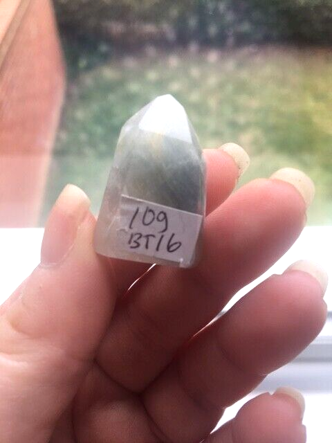 Blue Tara Quartz Crystal Amphibole Brazil 10g 3 cm Tower Point Obelisk BT16