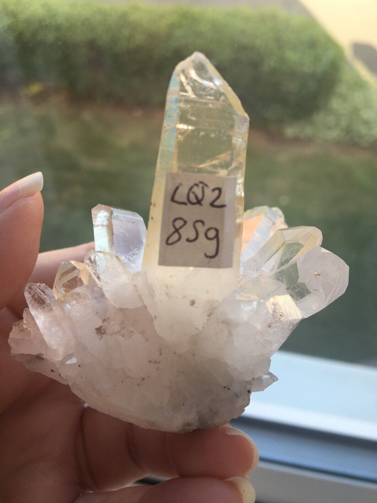 Pink Lemurian Quartz Crystal Raw Natural Cluster Mineral Specimen 6 cm 85g LQ2