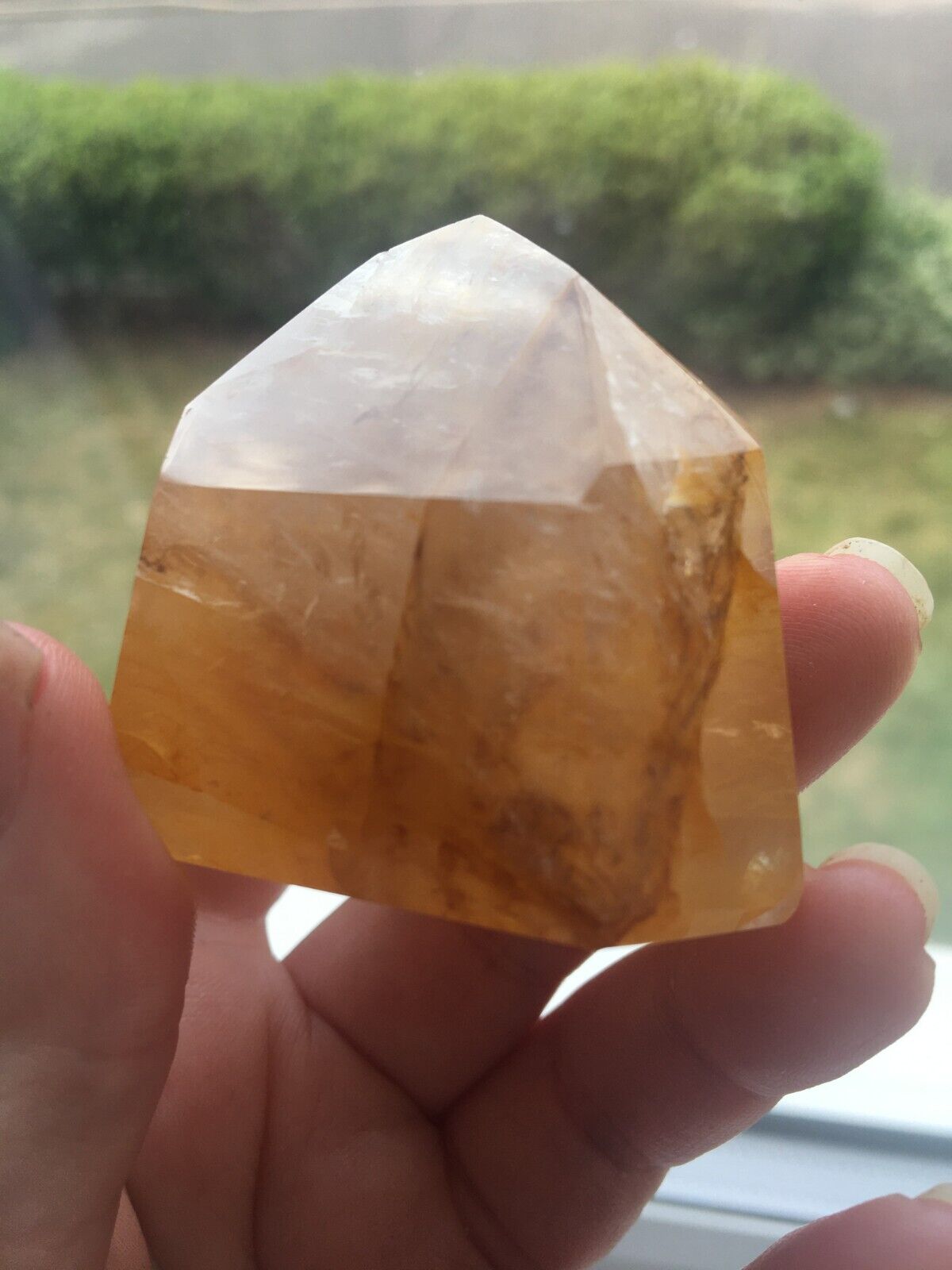 Golden Healer Quartz Crystal 100g 4.5 cm Tower Obelisk Healing Yellow Hematoid