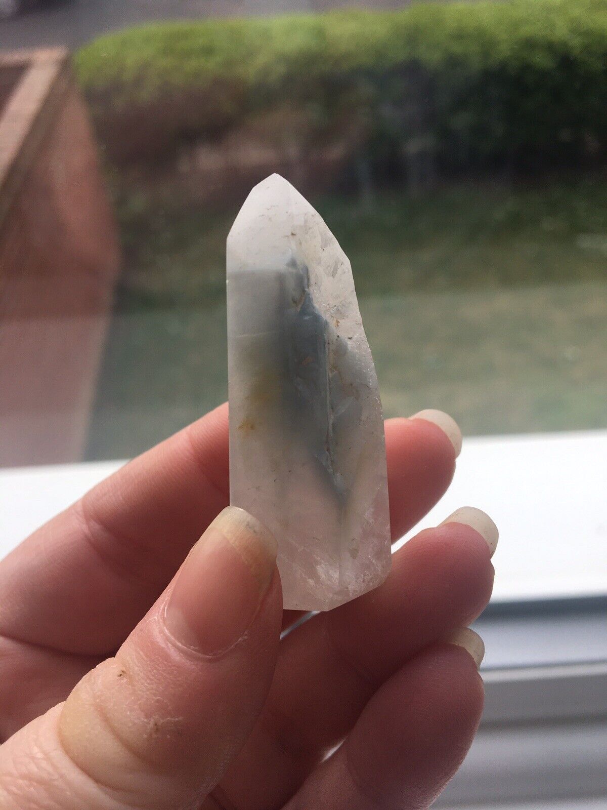 Blue Tara Quartz Crystal from Brazil 25g 4.8 cm Piece Tower Point Obelisk