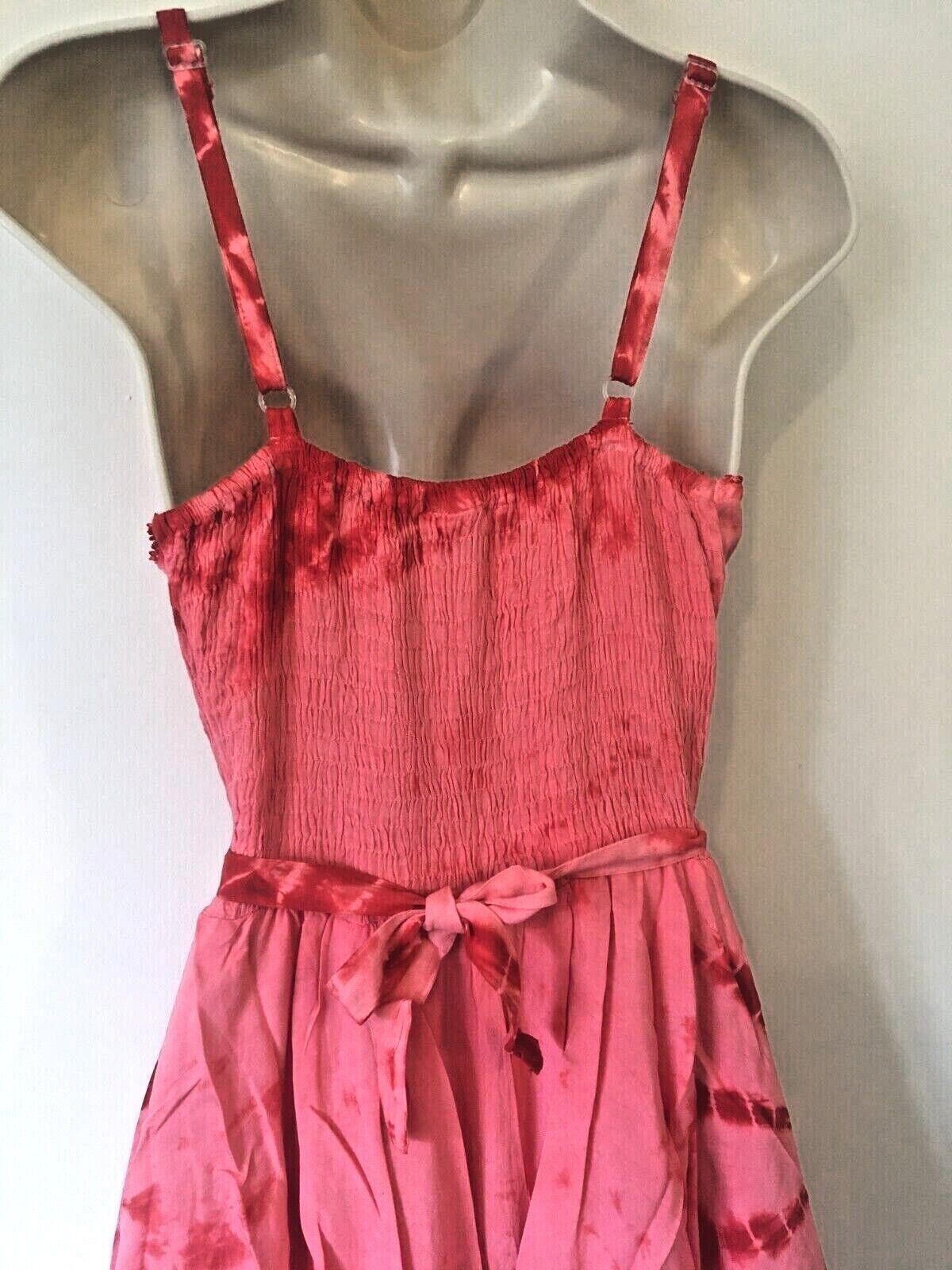 Coral Tie Dye Corset witchy pagan medieval corset wicca pixie dress Size 10 12 14