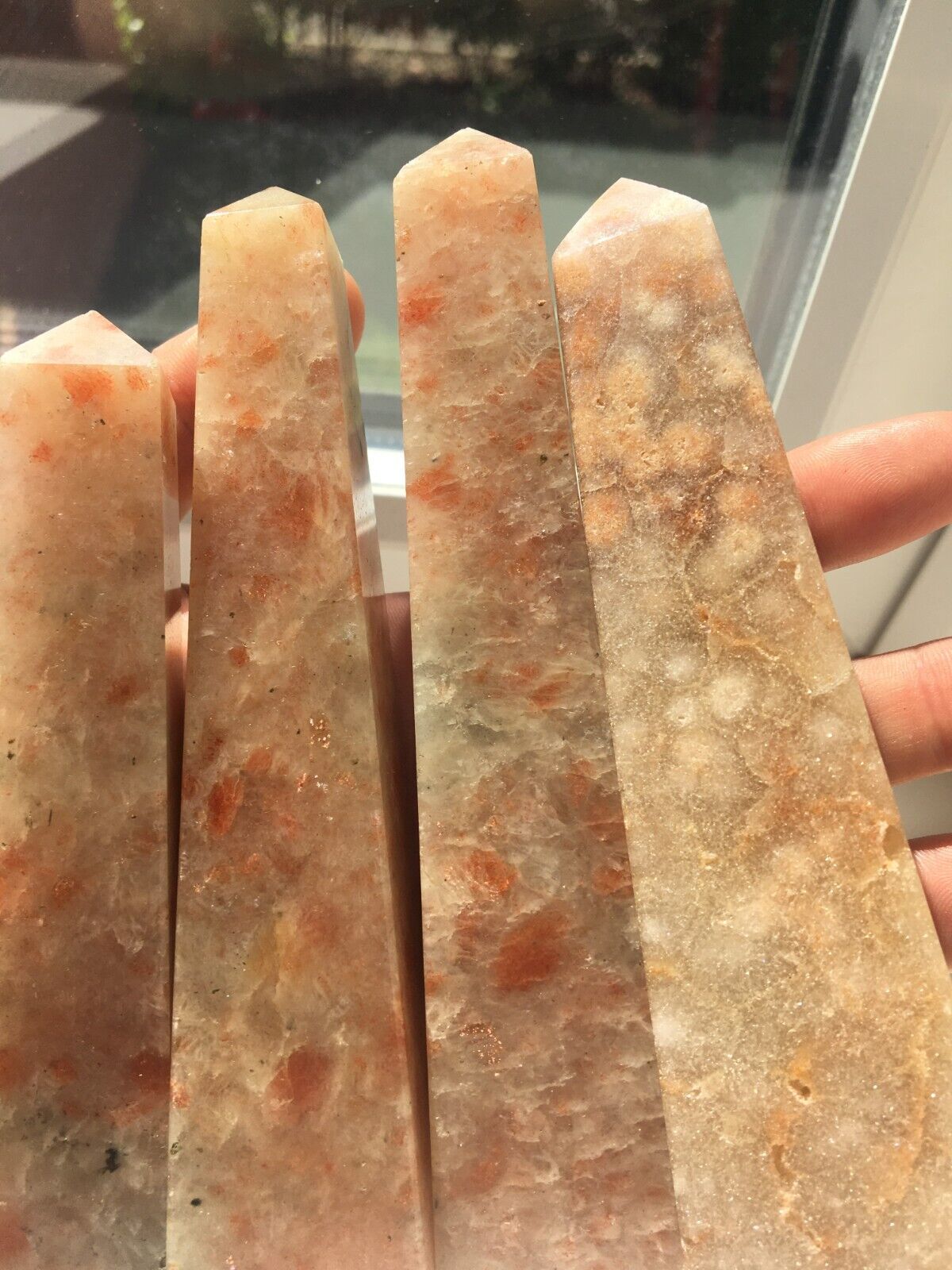 Sunstone Crystal Tower Point Obelisk Happiness Light Energy Self Confidence