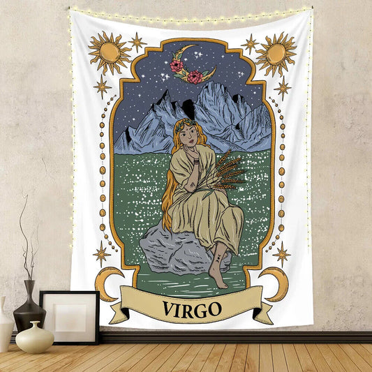 Virgo Astrology Zodiac Star Sign Wall Art Hanging Tapestry Background Backdrop Tarot