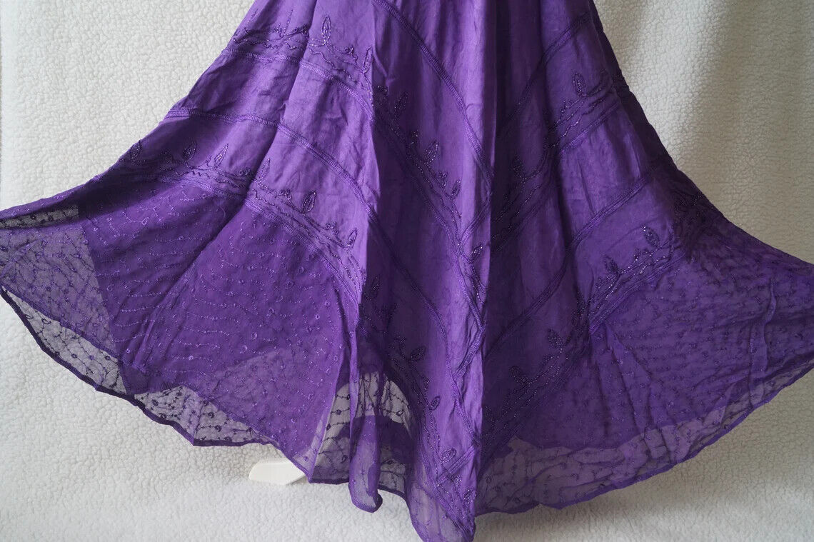 Purple Long Maxi Medieval LARP Corset Witchy Pagan Wicca Dress Plus Size 14 16 18