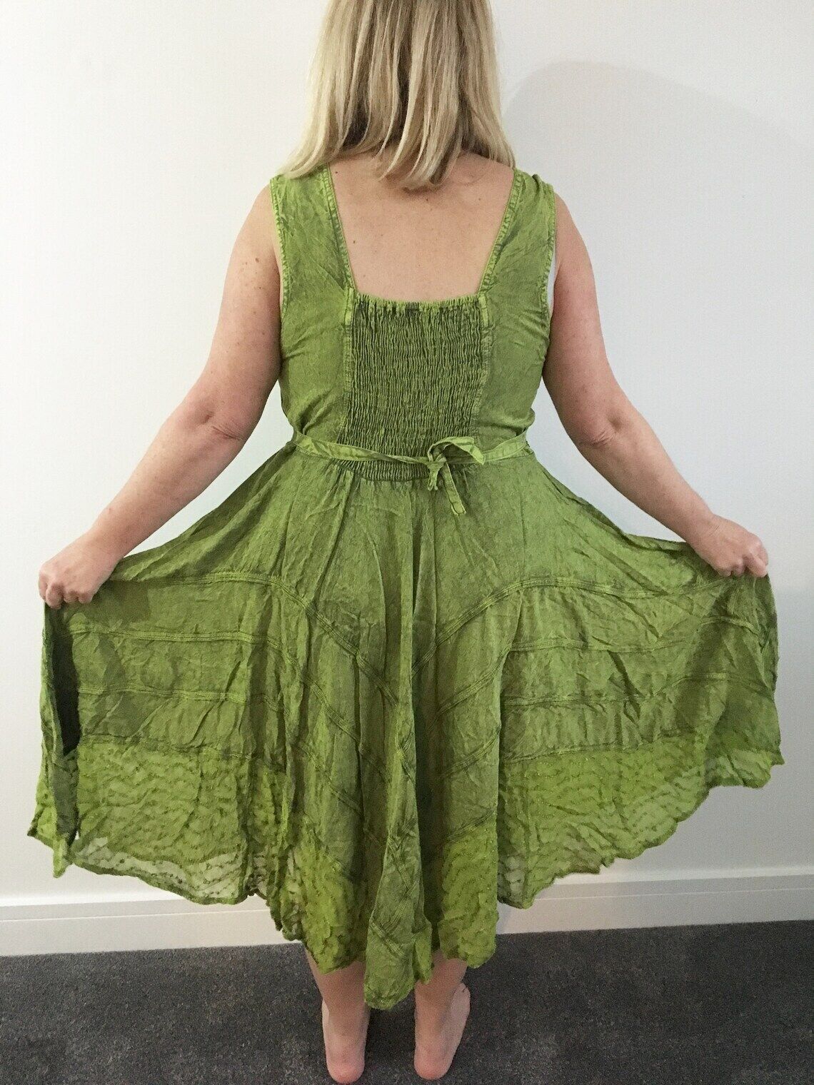 Green Long Maxi Medieval LARP Corset Witchy Pagan Wicca Dress Plus Size 14 16 18