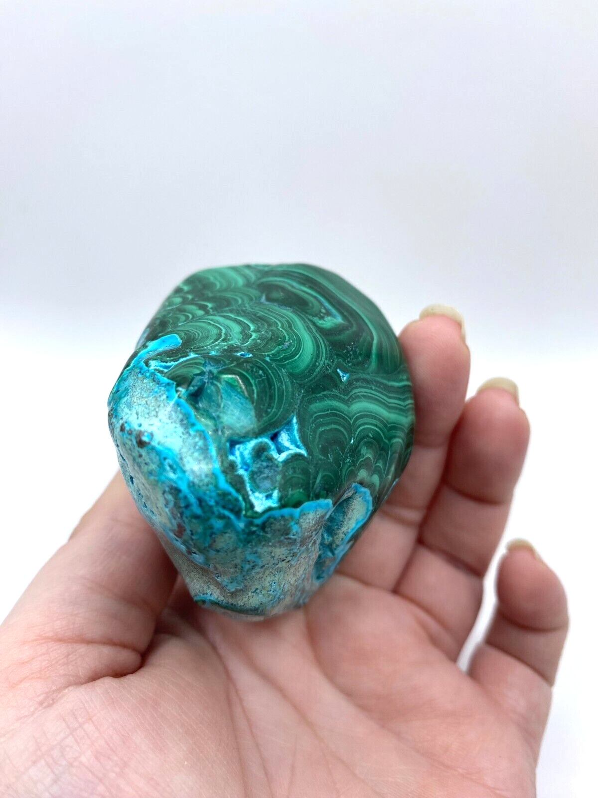 Mallacolla Malachite and Chrysocolla Mallcholla Crystal Freeform 10 cm 280g MC1