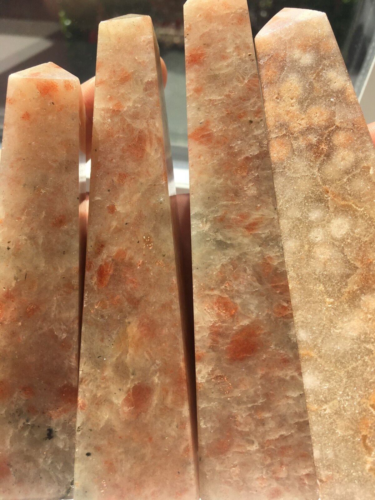 Sunstone Crystal Tower Point Obelisk Happiness Light Energy Self Confidence