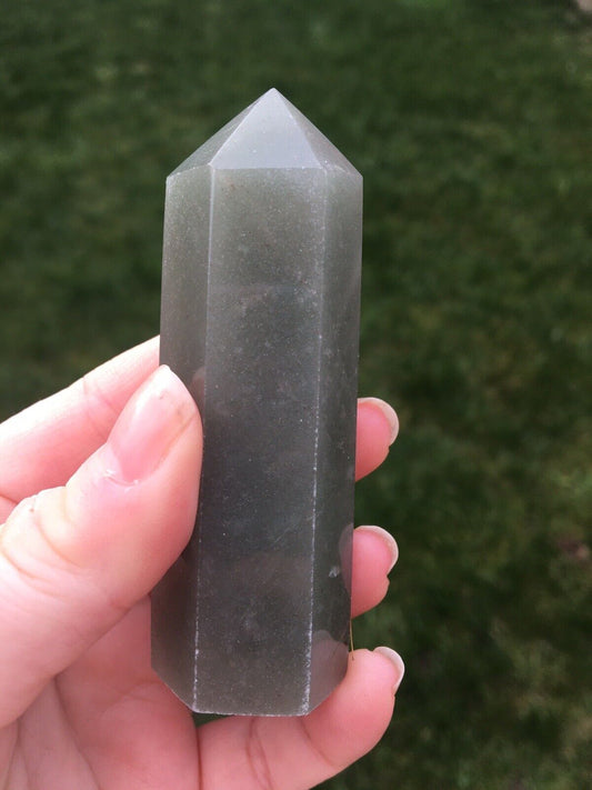 Green Aventurine Crystal 95g 8.5cm Tower Point Obelisk Healing Wand Wealth