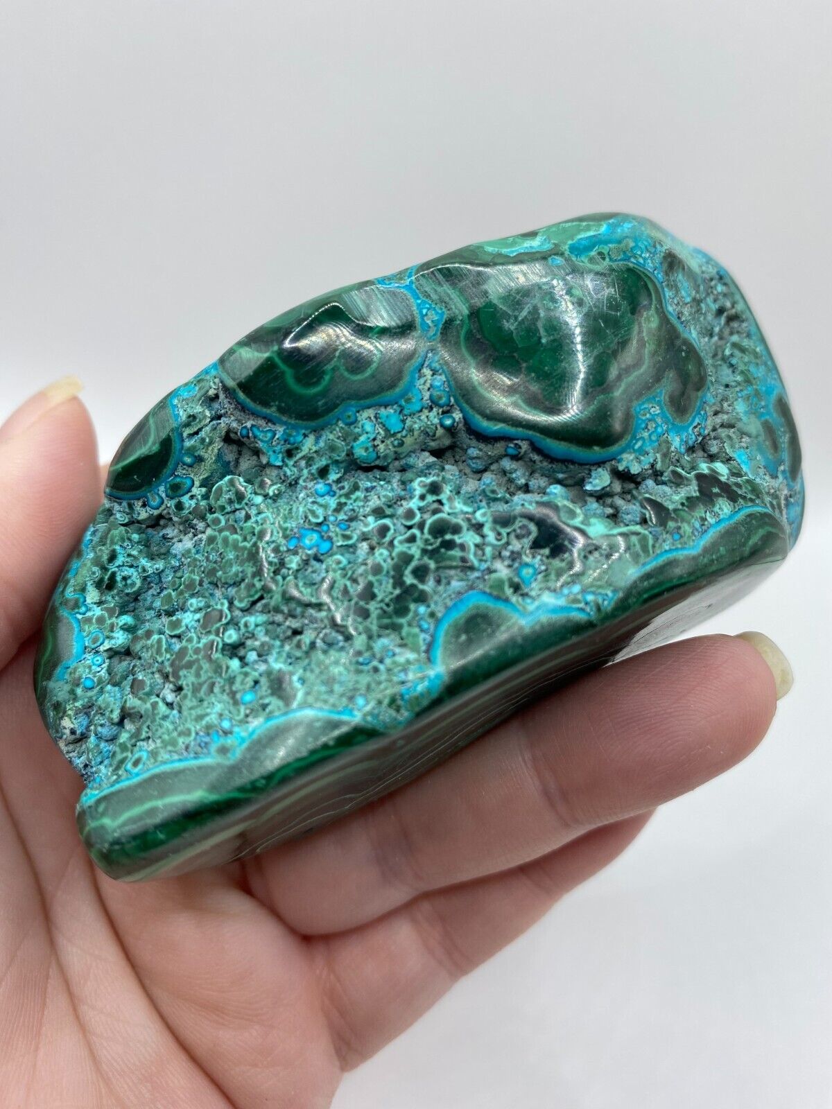 Mallacolla Malachite and Chrysocolla Mallacholla Crystal Freeform 8 cm 235g MC6