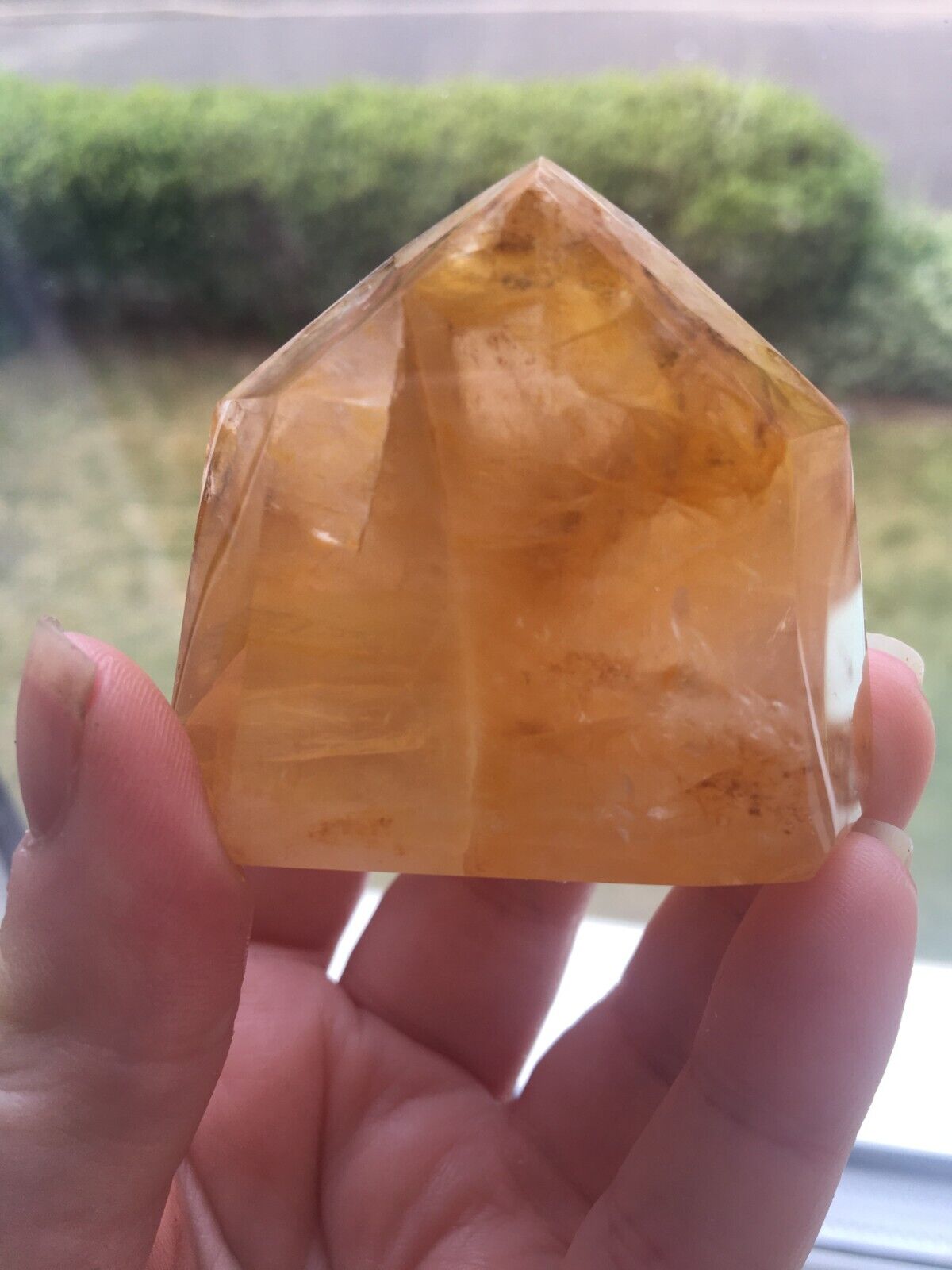 Golden Healer Quartz Crystal 100g 4.5 cm Tower Obelisk Healing Yellow Hematoid