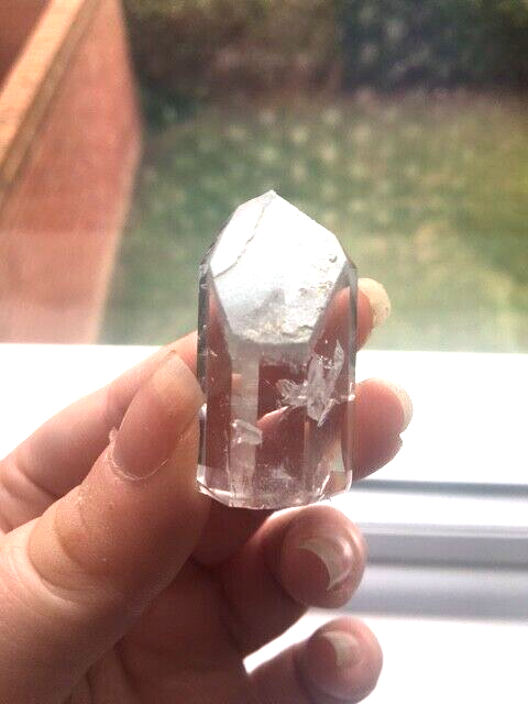 Blue Tara Quartz Crystal Amphibole Brazil 20g 4 cm Tower Point Obelisk BT5