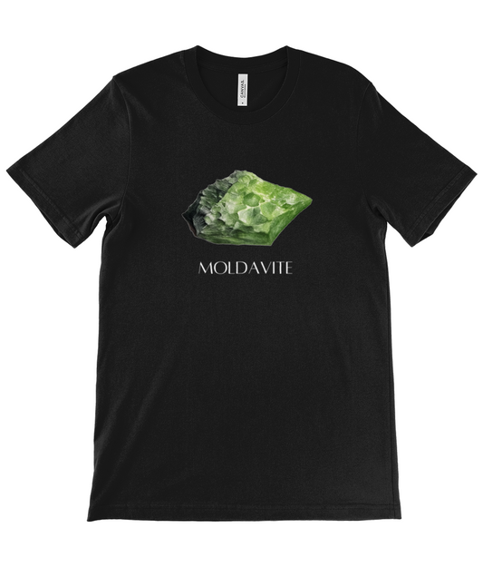 Moldavite Crystal T-Shirt Unisex, Unique Crystal Gifts for Her and Him